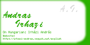 andras irhazi business card
