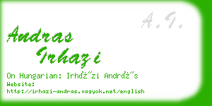 andras irhazi business card